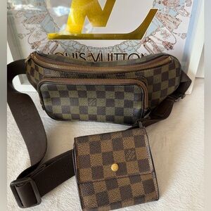 Louis Vuitton Damier Ebene Bum Bag/ Body Bag & Compact Wallet Set